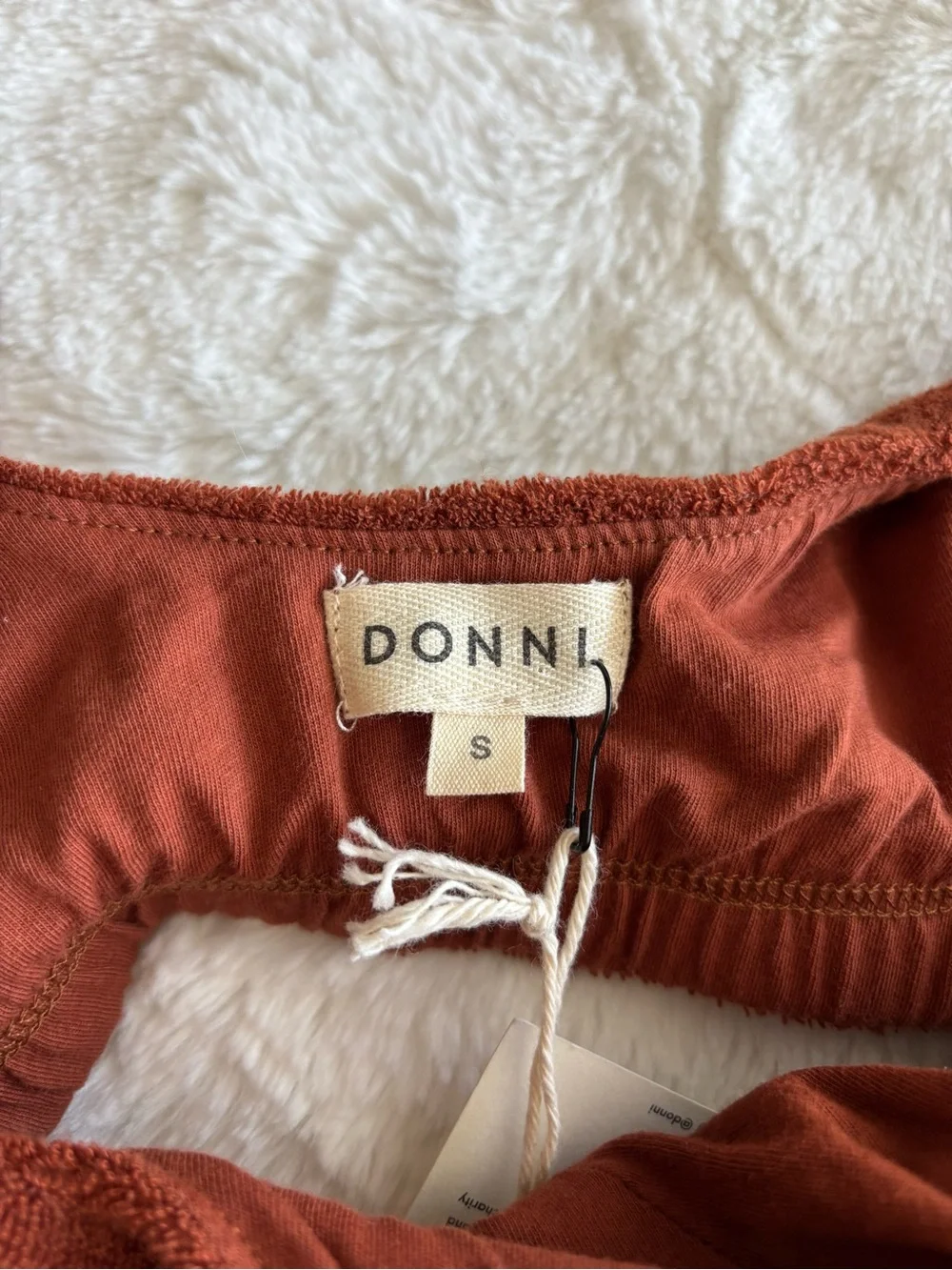 DONNI. Women's The Terry Bralette Size Small NEW Brown Cozy Loungewear Comfort
